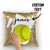 Picture of Personalized Name Magic Baseball Sequin Pillow - Best Gift