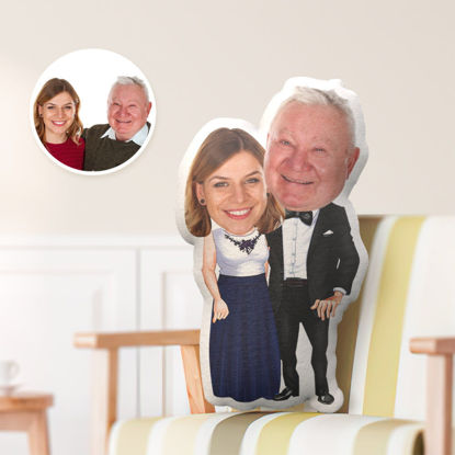 Immagine di Cuscino da tiro personalizzato per coppia faccia - Miglior regalo di anniversario - Personalizza con foto