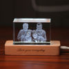 Imagen de Foto personalizada Cristal láser 3D: Paisaje Línea recta con base de luz Foto personalizada Cristal láser 3D Regalo único para cumpleaños Boda