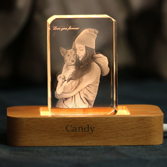 Imagen de Marco de fotos de cristal personalizado: Foto de cristal láser personalizada | Regalo único para cumpleaños, boda, aniversario.