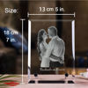 Imagen de Marco de fotos de cristal personalizado: Marco de fotos de cristal láser personalizado - Regalo único para cumpleaños, boda, aniversario