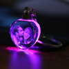 Imagen de Llavero de cristal láser 3D con foto personalizada: Llavero en forma de corazón - Llavero de cristal láser con foto personalizada