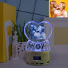Image de Cadeau de cristal laser 2D pour maman avec base lumineuse de boîte à musique Bluetooth - Boîte à musique photo comme cadeaux uniques