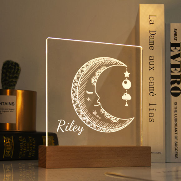 Picture of Sleeping Moon Night Light - Personalized It With Your Kid's Name