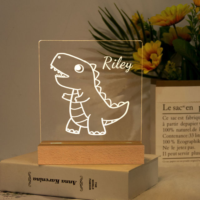 Picture of Cute Dinosaur Night Light - Personalized It With Your Kid's Name