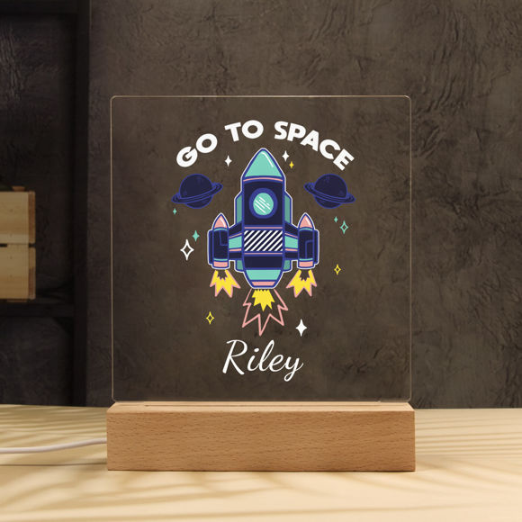 Picture of Rocket Go To Space Night Light - Personalized It With Your Kid's Name