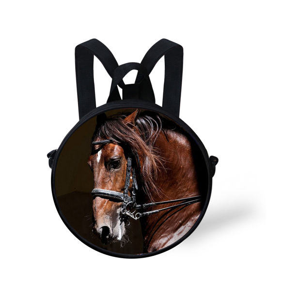 Bild von Benutzerdefinierte Tierfoto tragbare kleine runde Tasche Personalisierte Mode-Umhängetasche Personalisierter Rucksack Personalisierte Umhängetasche