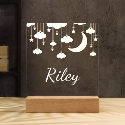 Picture of Hanging Moon Cloud Night Light - Personalized It With Your Kid's Name