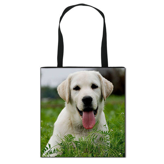 Picture of Custom Dog Photo Portable Hand Canvas Bag Personalized Pet Photo Bag