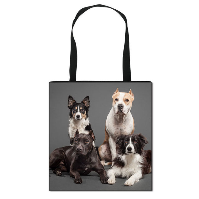 Picture of Custom Dog Photo Portable Hand Canvas Bag Personalized Pet Photo Bag