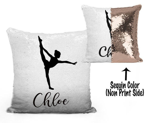 Bild von Personalisiertes Ballett-Mädchen-magisches Foto-Pailletten-Kissen - kundenspezifisches Pailletten-Kissen
