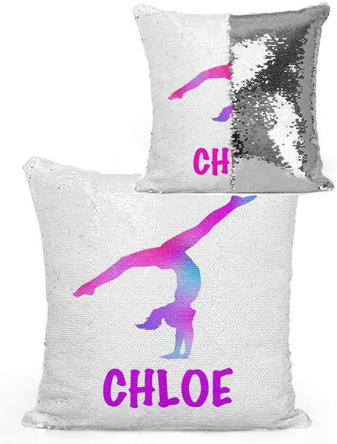 Picture of Personalized Yoga Girl Magic Photo Sequin Pillow - Custom Sequin Pillow