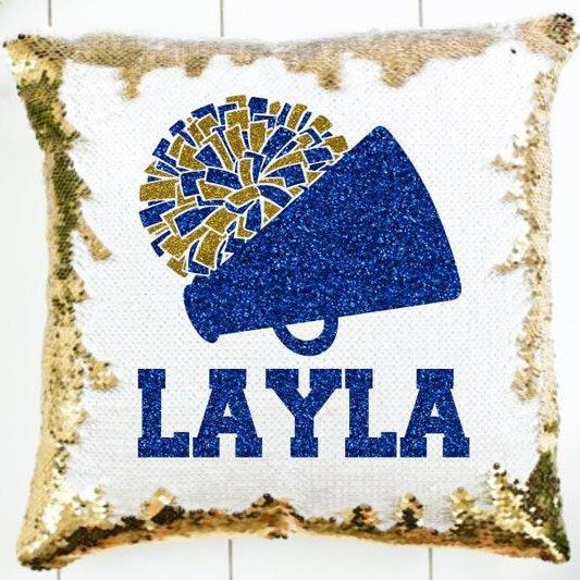 Picture of Personalized Magic Photo Room Decor Sequin Pillow - Custom Name Pillow
