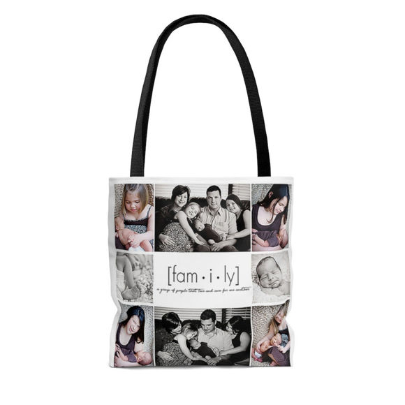 Picture of Personalize with Your Family 8 Photos and Text Tote Bag