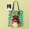 Bild von Kundengebundene Haustier-Oberkörper-Foto-Taschen-Taschen-Tupfen-Elemente mit personalisierter Hintergrundfarbe