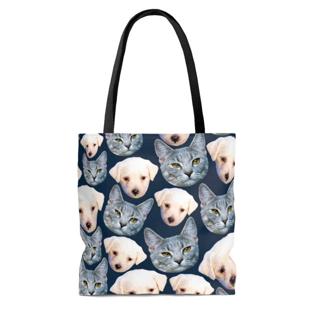 Picture of Personalized Funny Repeating Faces Tote Bag