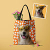 Picture of Customized Pet Upper-body Photo Tote Bag Daisy Elements With Personalized Background Color