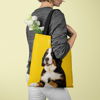 Bild von Kundenspezifische Oberkörper-Foto-Einkaufstasche für Haustiere Personalisierter Name und Hintergrundfarbe