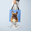 Bild von Kundengebundene Haustier-Oberkörper-Foto-Einkaufstasche-kleine Tupfen-Elemente mit personalisierter Hintergrundfarbe