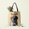Bild von Personalisierte Haustier-Oberkörper-Foto-Einkaufstasche Personalisierter WordArt-Name und Hintergrundfarbe