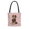 Immagine di Borsa tote personalizzata con foto per animali domestici con colore di sfondo personalizzato I migliori regali per la mamma del cane