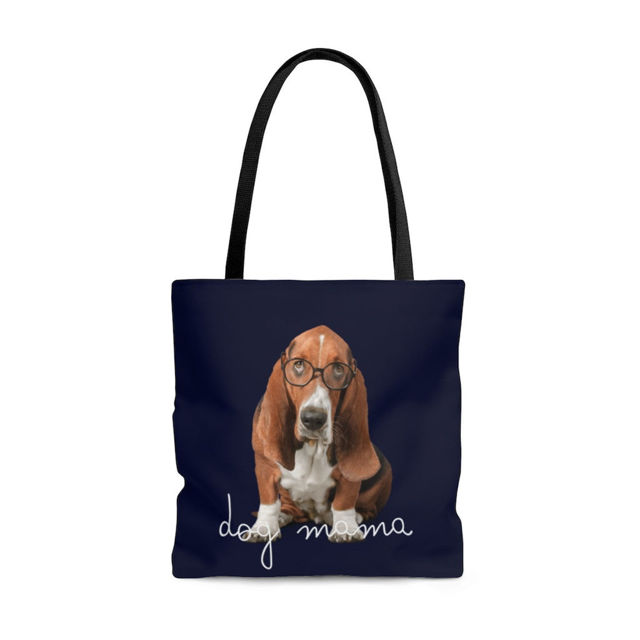 Picture of Customized Pet Photo Tote Bag With Personalized  Background Color Best Gifts For Dog Mom