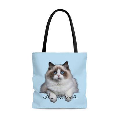 Immagine di Borsa tote personalizzata con foto per animali domestici con colore di sfondo personalizzato I migliori regali per la mamma del cane