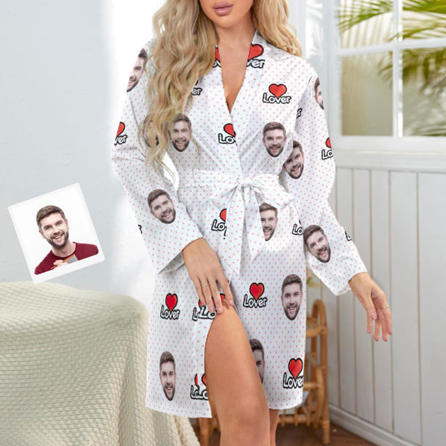 Picture of Custom  Face  Lover Nightgown Personalized Pajamas