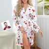 Picture of Custom  Face Red Heart Nightgown Personalized Face Pajamas