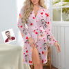 Picture of Custom  Face Red Heart Nightgown Personalized Face Pajamas