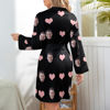Bild von Kundenspezifisches Gesicht-Rosa-Herz-Nachthemd-personalisierter Gesichts-Pyjama