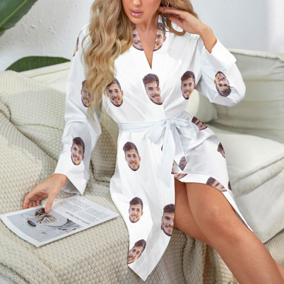 Picture of Custom Copy Face Nightgown Personalized Avatar Pajamas