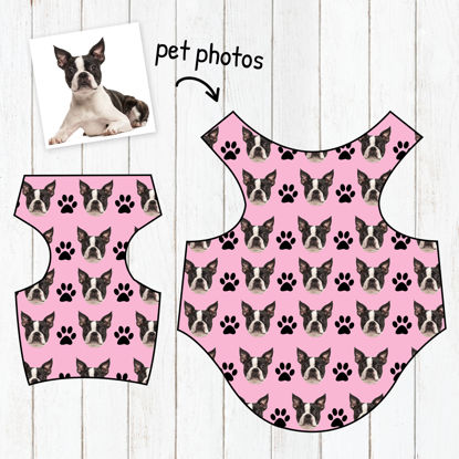 Immagine di Vestiti personalizzati per animali Personalizzazione multi-avatar Motivo stampa zampa di cane