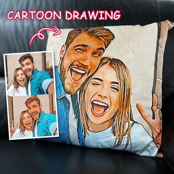 Picture of Custom 3D Cartoon Drawing Pillow - Personalize With Your Family/Friend/Pet