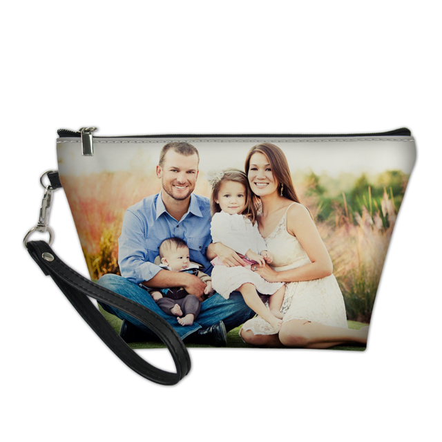 Picture of Custom Photo Portable Cosmetic Bag Personalized Family Photo Cosmetic Bag