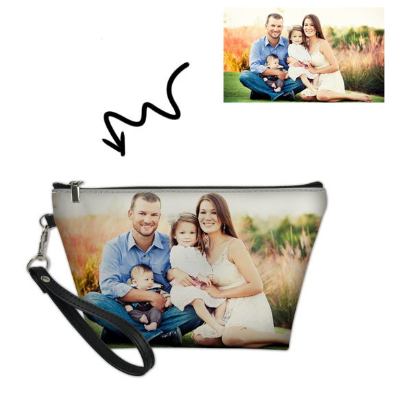 Picture of Custom Photo Portable Cosmetic Bag Personalized Your Love Ones Photo Make Up Bag Customized Gifts for the Best Mom Mother's Day Gifts