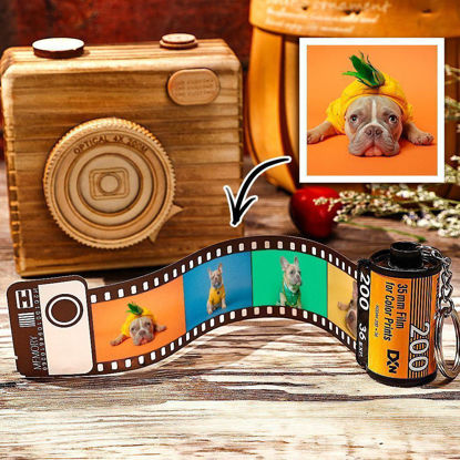 Picture of Multiple Optional Header Pet Photos Memorial Album Personalized 5-20 Pet Photos Keychain Film Camera Roll Custom Gifts  For Pet Lovers