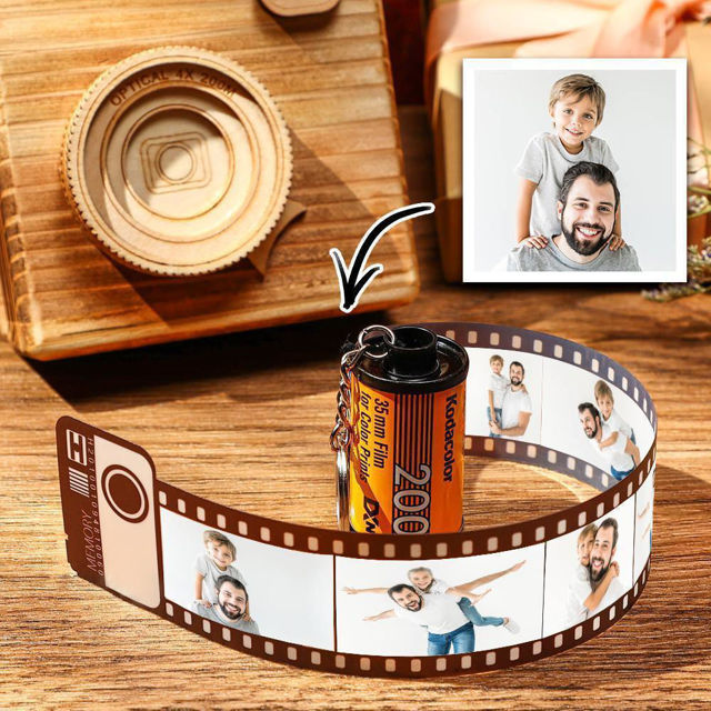 Picture of Multiple Optional Header Photos Memorial Album Personalized 5-20 Photos Keychain Film Camera Roll Custom Gifts For Best Daddy Fathers Day Gifts