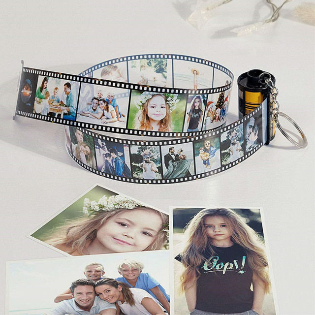 Picture of Multiple Optional Header Family Photos Memorial Album Personalized 5-20 Famliy Photos Keychain Film Camera Roll Custom Gifts Birthday Gifts