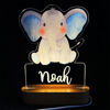 Bild von Benutzerdefiniertes Namensnachtlicht für Kinder – Personalisiertes Cartoon Blush Elephant Nachtlicht mit LED-Beleuchtung für Kinder – Personalisiert mit dem Namen Ihres Kindes