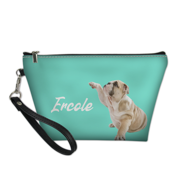 Picture of Custom Pet Photo Portable Cosmetic Bag Personalized Photo Make Up Bag Personalized Pet Photo And Name Personalized Gifts For Pet Lovers