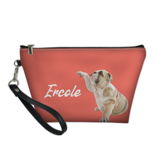 Picture of Custom Pet Photo Portable Cosmetic Bag Personalized Photo Make Up Bag Personalized Pet Photo And Name Personalized Gifts For Pet Lovers