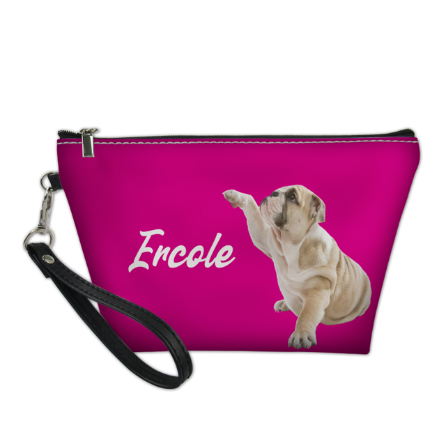 Picture of Custom Pet Photo Portable Cosmetic Bag Personalized Photo Make Up Bag Personalized Pet Photo And Name Personalized Gifts For Pet Lovers