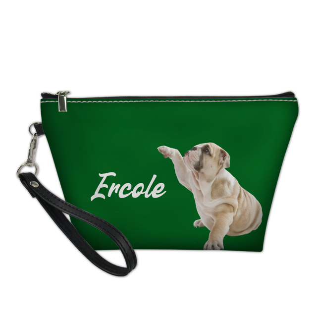Picture of Custom Pet Photo Portable Cosmetic Bag Personalized Photo Make Up Bag Personalized Pet Photo And Name Personalized Gifts For Pet Lovers