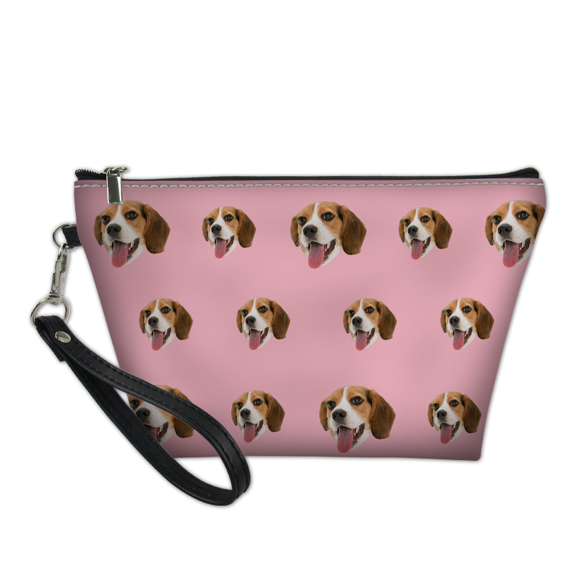 Picture of Custom Repeated Pet Avatars Portable Cosmetic Bag Personalized Pet Photo Make Up Bag Personalized Pet Photo Personalized Gifts For Pet Lovers