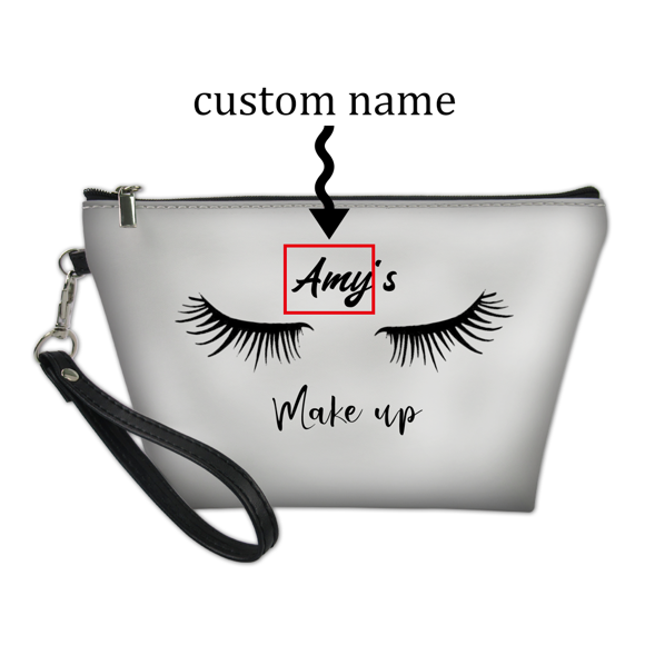 Imagen de Bolsa de cosméticos portátil personalizada Bolsa de maquillaje personalizada Color personalizado y nombre Regalos personalizados