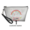Imagen de Bolsa de cosméticos portátil de unicornio personalizada, bolsa de maquillaje personalizada, color personalizado y nombre, regalos personalizados