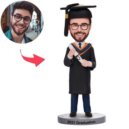 Imagen de Cabezones personalizados: hombre de graduación | Bobbleheads personalizados para alguien especial como idea de regalo única
