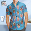 Imagen de Camisa hawaiana con foto de cara personalizada - Camisa con cara de hombre personalizada Camisa hawaiana con estampado completo - #1 Abuelo - Camisetas de fiesta en la playa como regalos navideños