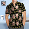 Bild von Kundenspezifisches Gesichts-Foto-Hawaii-Hemd - Gesichts-Hemd der kundenspezifischen Männer ganz über Druck Bestes Vati-Hawaii-Hemd - Strand-Party-T-Shirts als Feiertagsgeschenke